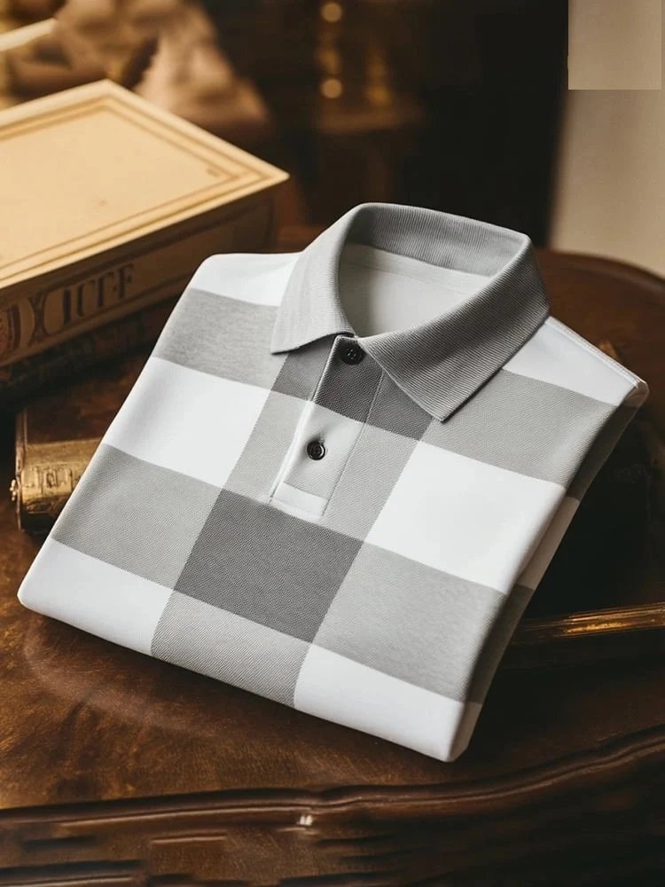 Classic Business Logo Button Short Sleeve Shirt