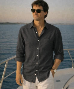 Charcoal Premium Linen Shirt