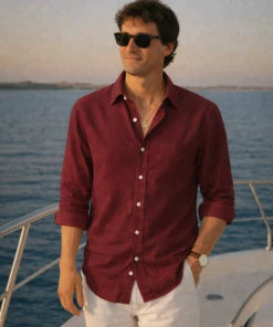 Red Premium Linen Shirt