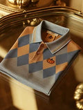 Men’s Classic Business Check Halloween Pumpkin Button Short Sleeve Shirt Polyester S-5XL