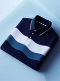 Men’s Classic Business Water Ripple Logo Print Button-Down Shirt Big & Tall