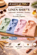 Men's Premium Linen Shirt Combo Set 5 Linen Shirts Combo Pack (4 Shirts)