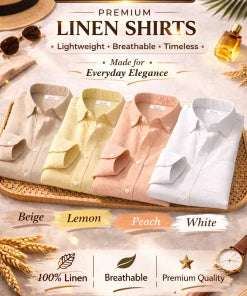 Men's Premium Linen Shirt Combo Set 5 Linen Shirts Combo Pack (4 Shirts)