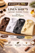 Men's Premium Linen Shirt Combo Set 5 Linen Shirts Combo Pack (4 Shirts)