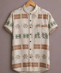 ForeverChoice™ Premium Ethnic Pattern Printed Shirt for Men – Traditional Designer Half Sleeve Casual Shirt
