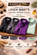 Men's Premium Linen Shirt Combo Set 5 Linen Shirts Combo Pack (4 Shirts)