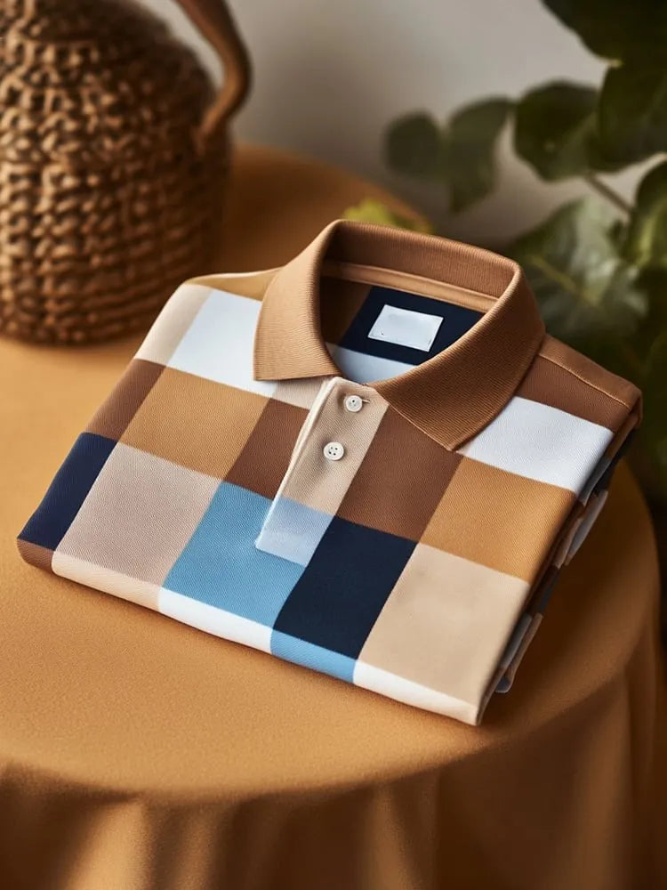 Men’s Classic Business Logo Button Short Sleeve Shirt