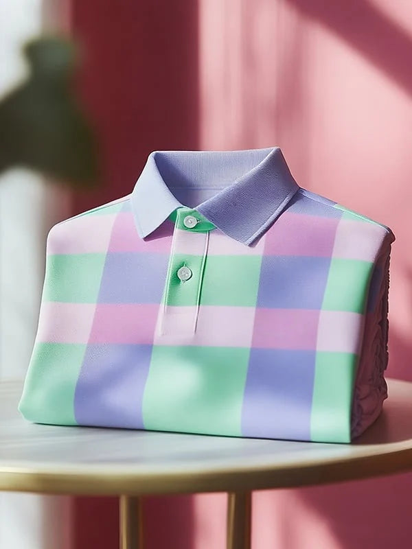 Print Men’s Button-Down Polo Shirt Big & Tall