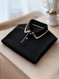 Men’s Classic Business Logo Button Short Sleeve Shirt